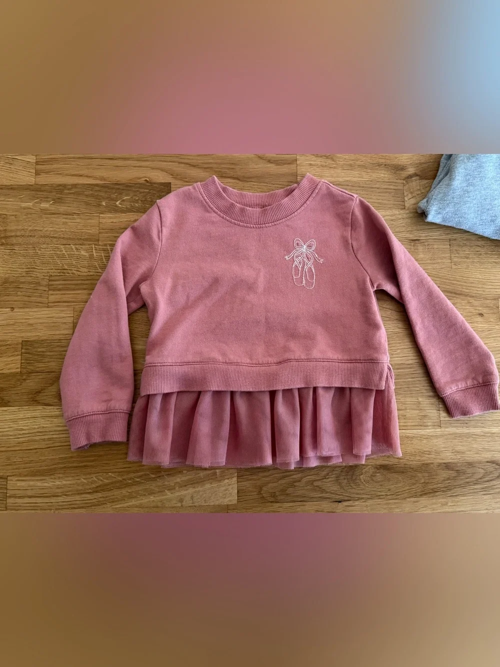 Carter's Pink Tulle-Hem Pullover and butterfly Grey sweater 18 M